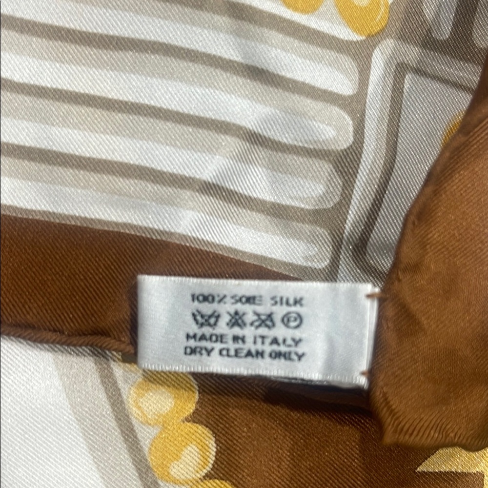 Dior Houndstooth and Brown Silk Scarf - Picture 6 of 6